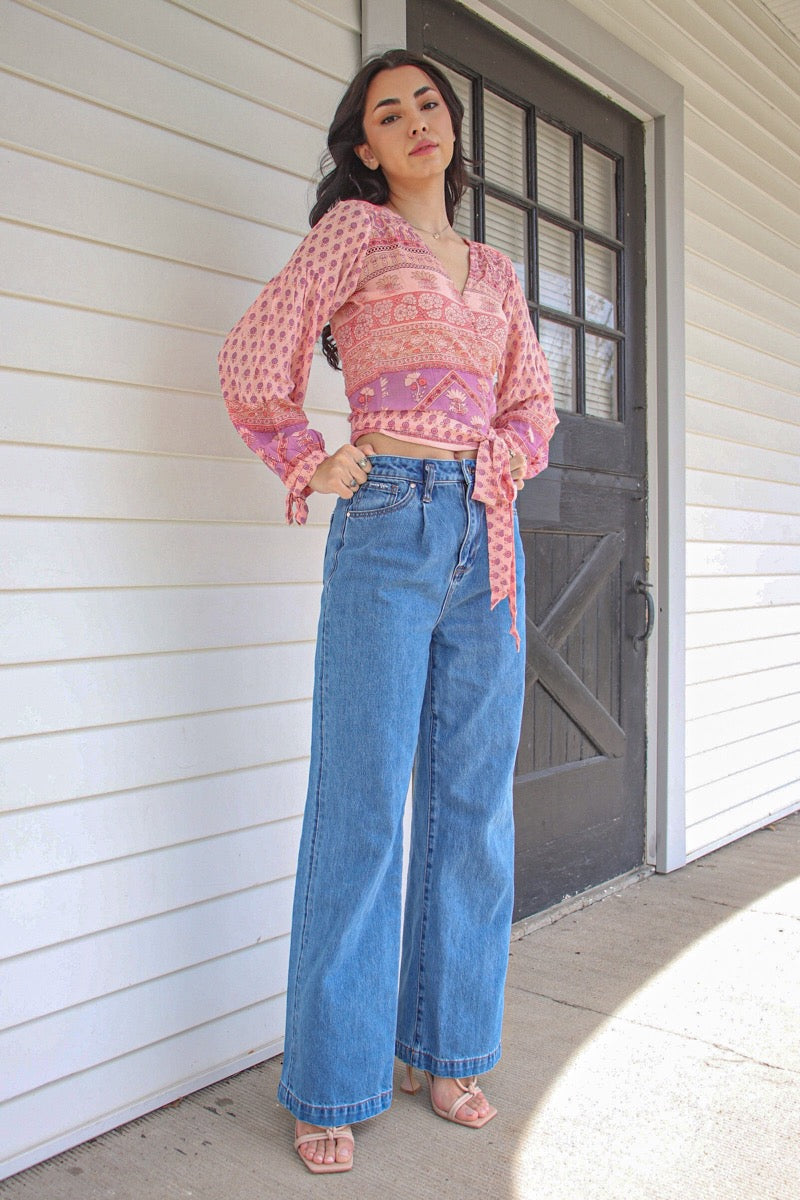 Elina Wrap Top Pink